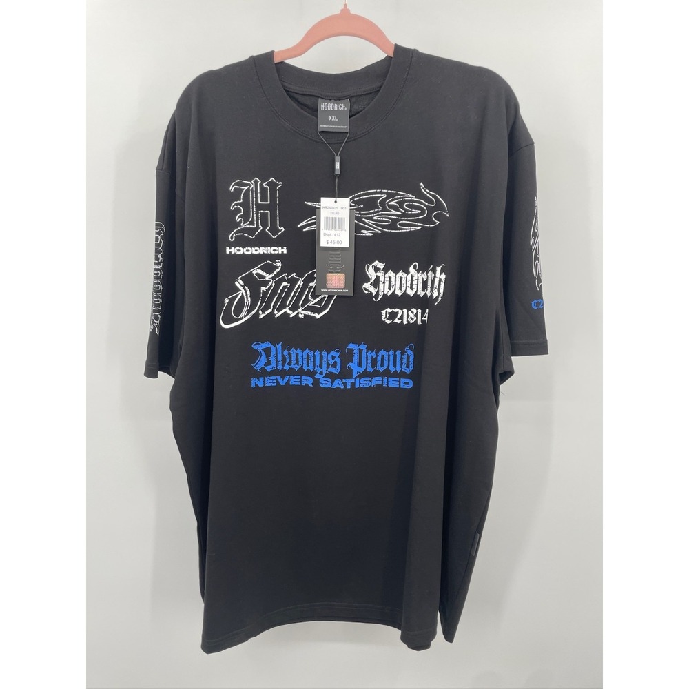 HOODRICH Black T Shirt XXL Short Sleeve Cotton Graphic Print Always Proud
